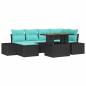Preview: Garten Essgruppe 7 stk. Schwarz und Teal