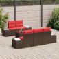 Preview: Garten-Sofa-Set 6 stk. Beige und Rot Poly-Rattan