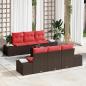 Preview: ARDEBO.de - Garten-Sofa-Set 8 stk. Beige und Rot Poly-Rattan