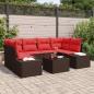 Preview: ARDEBO.de - Garten-Sofa-Set 8 stk. Beige und Rot Poly-Rattan