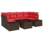 Preview: Garten-Sofa-Set 8 stk. Beige und Rot Poly-Rattan
