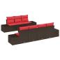 Preview: Garten-Sofa-Set 8 stk. Beige und Rot Poly-Rattan