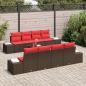 Preview: Garten-Sofa-Set 9 stk. Beige und Rot Poly-Rattan