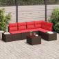 Preview: ARDEBO.de - Gartensofa-set mit Speicher Braun und Rot Poly-Rattan