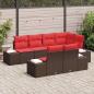 Preview: Gartensofa-set 7 stk. Braun und Rot Poly-Rattan