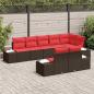 Preview: Gartensofa-set 8 stk. Braun und Rot Poly Rattan