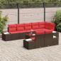 Preview: Gartensofa-set mit Speicher Braun und Rot Poly Rattan