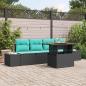 Preview: ARDEBO.de - Garten-Sofa-Set 5 stk. Schwarz Poly Rattan