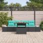 Preview: Garten-Sofa-Set 5 stk. Schwarz Poly Rattan
