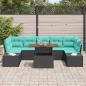 Preview: Garten-Sofa-Set 8 stk. Schwarz Poly Rattan