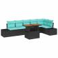 Preview: Garten-Sofa-Set 7 stk. Schwarz Poly Rattan