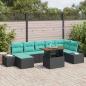 Preview: ARDEBO.de - Garten-Sofa-Set 8 stk. Schwarz Poly Rattan