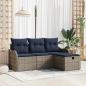 Preview: ARDEBO.de - Gartensofa-set 4 stk. 3-Sitzanzahl Grau und Marineblau