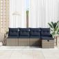 Preview: Gartensofa-set 5 stk. 4-Sitzer Grau und Marineblau Poly-Rattan