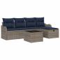 Preview: Gartensofa-set 6 stk. 4-Sitzer Grau und Marineblau Poly-Rattan
