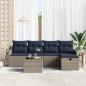 Preview: Gartensofa-set 6 stk. 4-Sitzer Grau und Marineblau Poly-Rattan