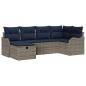 Preview: Gartensofa-set 6 stk. Grau und Marineblau Poly-Rattan