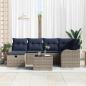 Preview: Gartensofa-set 7 stk. Grau und Marineblau Poly-Rattan