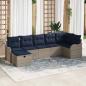 Preview: ARDEBO.de - Sofa Set mit Kissen Grau und Marineblau Poly-Rattan