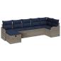 Preview: Sofa Set mit Kissen Grau und Marineblau Poly-Rattan
