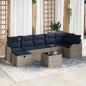 Preview: ARDEBO.de - Sofa Set mit Kissen Grau und Marineblau Poly-Rattan
