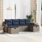 Preview: ARDEBO.de - Sofa Set 6 stk. 6-Sitzanzahl Grau und Marineblau Poly-Rattan