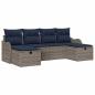 Preview: Sofa Set 6 stk. 6-Sitzanzahl Grau und Marineblau Poly-Rattan