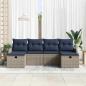 Preview: Sofa Set 6 stk. 6-Sitzanzahl Grau und Marineblau Poly-Rattan