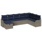Preview: Sofa Set mit Kissen Grau und Marineblau Poly-Rattan