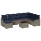 Preview: Sofa Set 9 stk. 8-Sitzanzahl Grau und Marineblau Poly-Rattan