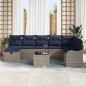 Preview: Sofa Set 9 stk. 8-Sitzanzahl Grau und Marineblau Poly-Rattan