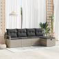 Preview: ARDEBO.de - Sofa Set mit Kissen mit Speicher Hellgrau Poly-Rattan