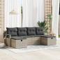 Preview: ARDEBO.de - Sofa Set 6 Stk. 6-Sitzanzahl Hellgrau Poly-Rattan