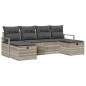 Preview: Sofa Set 6 Stk. 6-Sitzanzahl Hellgrau Poly-Rattan