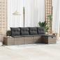 Preview: ARDEBO.de - Gartensofa-set 5 stk. Grau Poly-Rattan