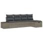 Preview: Gartensofa-set 5 stk. Grau Poly-Rattan