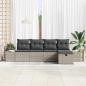 Preview: Gartensofa-set 5 stk. Hellgrau Poly-Rattan