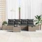 Preview: Gartensofa-set 6 stk. Grau Poly-Rattan