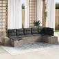 Preview: ARDEBO.de - Gartensofa-set 7 stk. Grau Poly-Rattan