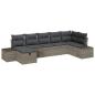 Preview: Gartensofa-set 7 stk. Grau Poly-Rattan