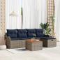 Preview: ARDEBO.de - Gartensofa-set 6 stk. Grau Poly-Rattan