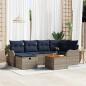 Preview: ARDEBO.de - Gartensofa-set 7 stk. Grau Poly-Rattan