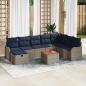 Preview: ARDEBO.de - Gartensofa-set 9 stk. Grau Poly-Rattan