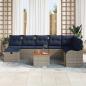 Preview: Gartensofa-set 9 stk. Grau Poly-Rattan
