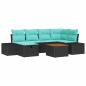 Preview: Gartensofa-set 7 stk. Schwarz Poly-Rattan