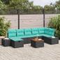 Preview: ARDEBO.de - Gartensofa-set 8 stk. Schwarz Poly-Rattan
