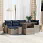 Preview: ARDEBO.de - Gartensofa-set 7 stk. Grau Poly-Rattan
