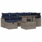 Preview: Gartensofa-set 7 stk. Grau Poly-Rattan