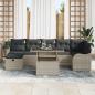 Preview: Garten-Sofa-Set 8 stk. Hellgrau Poly Rattan