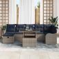 Preview: Gartensofa-set 8 stk. Grau Poly-Rattan